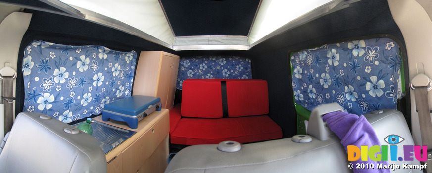 SX14102-14107 Wide angle campervan interior with curtains